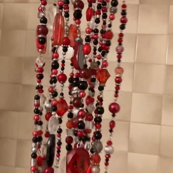 Red Beaded Hanging Decor - Picture 2 of 6